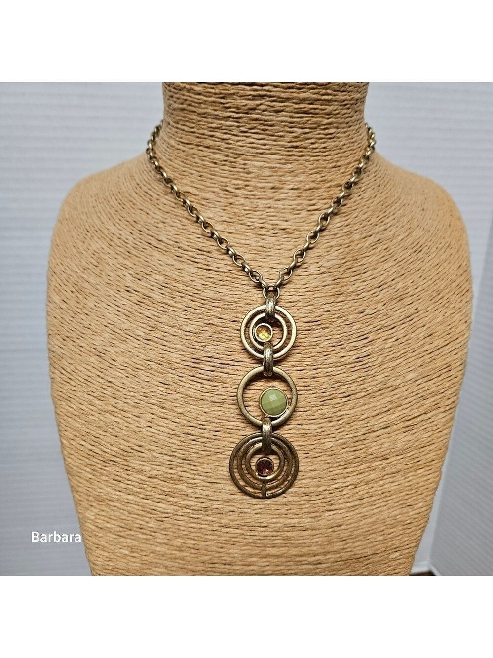 Vintage Lia Sophia "Sorbet" Gold Tri-color Pendant Necklace